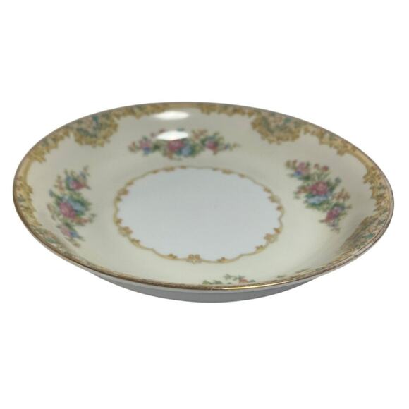 Noritake Alvin Bowl 7 5/8" Coupe Soup 1930s Vintage Floral Spray Gold Rim - Picture 1 of 8